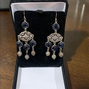 Navy blue fashion earrings.